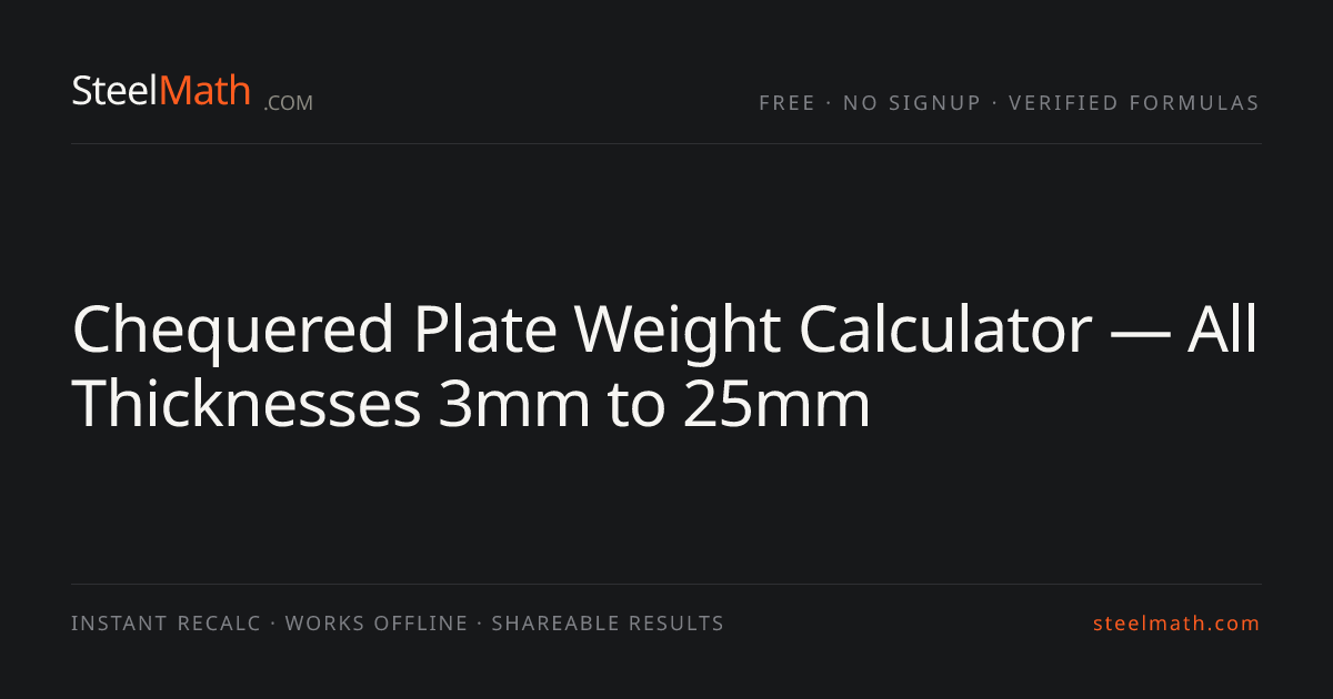 Chequered Plate Weight Calculator: Instant & Free | SteelMath