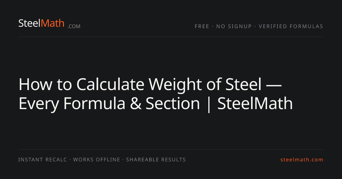 How to Calculate Weight of Steel — Every Formula & Section | SteelMath ...